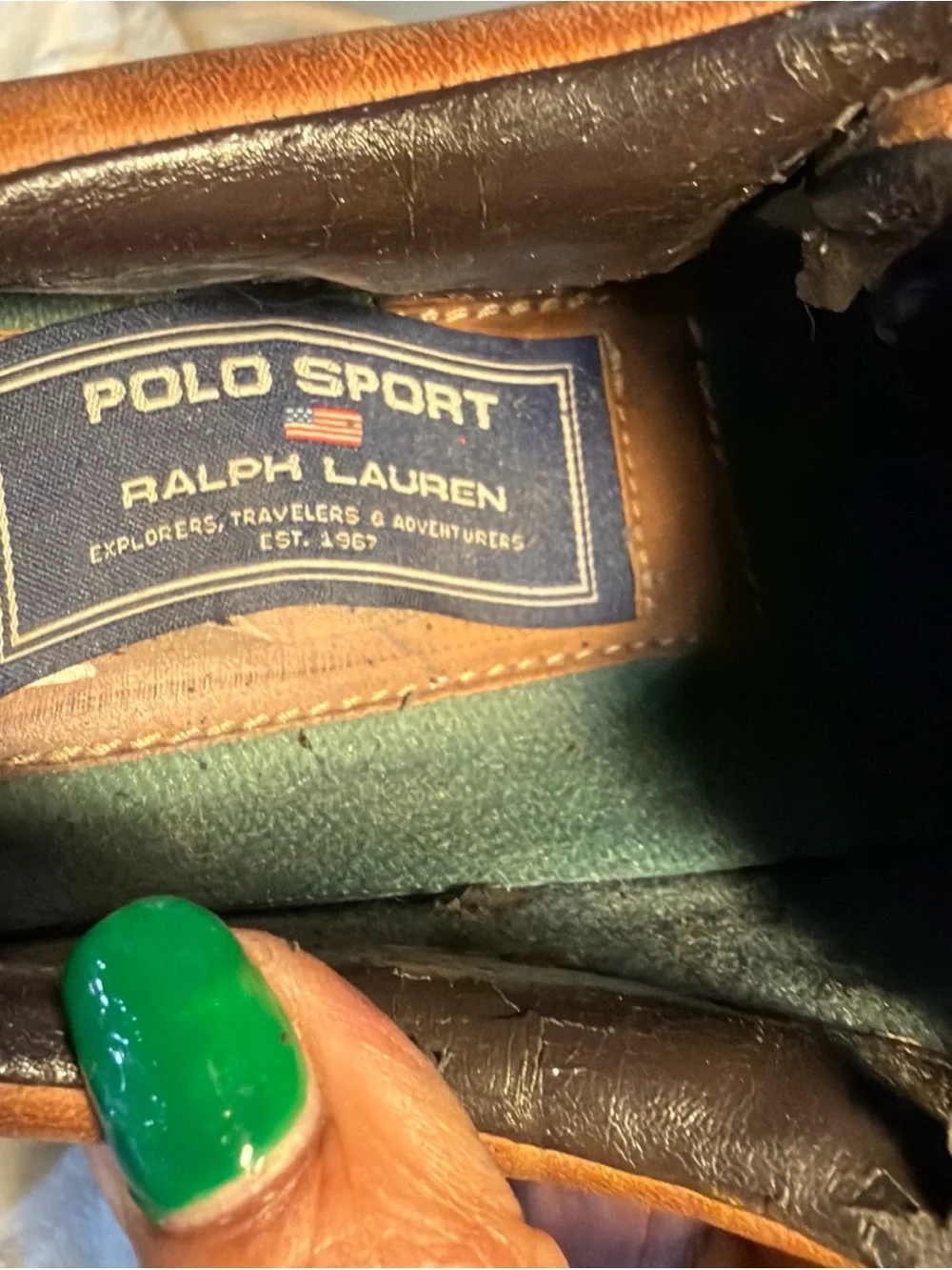 Polo Ralph Lauren Vtg 8B  Brown Leather Casual Strap Shoes